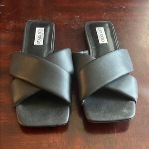 Steve Madden Black Slide Sandals